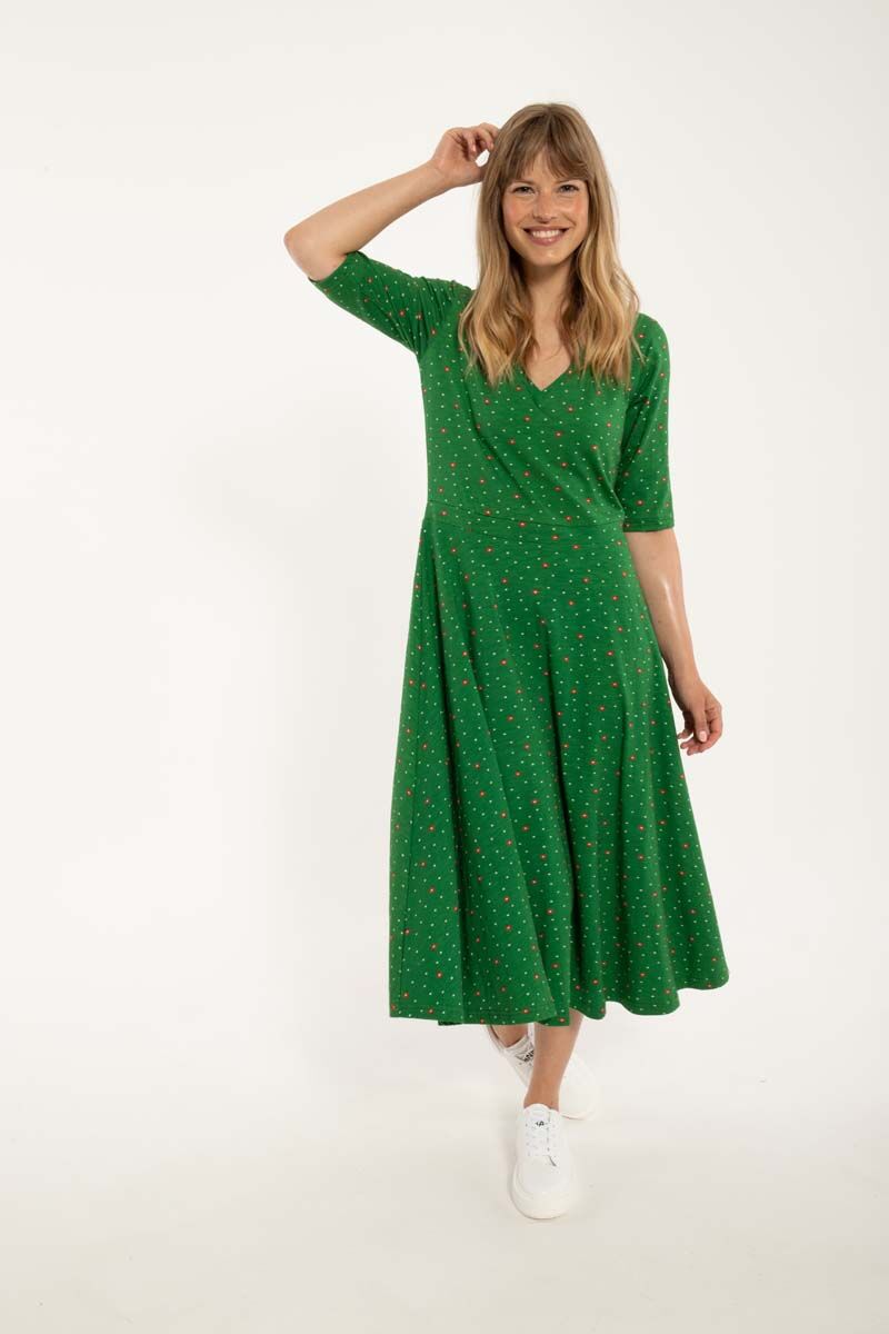 Danandersen Slub Dress Grass Green SPRINKLE
