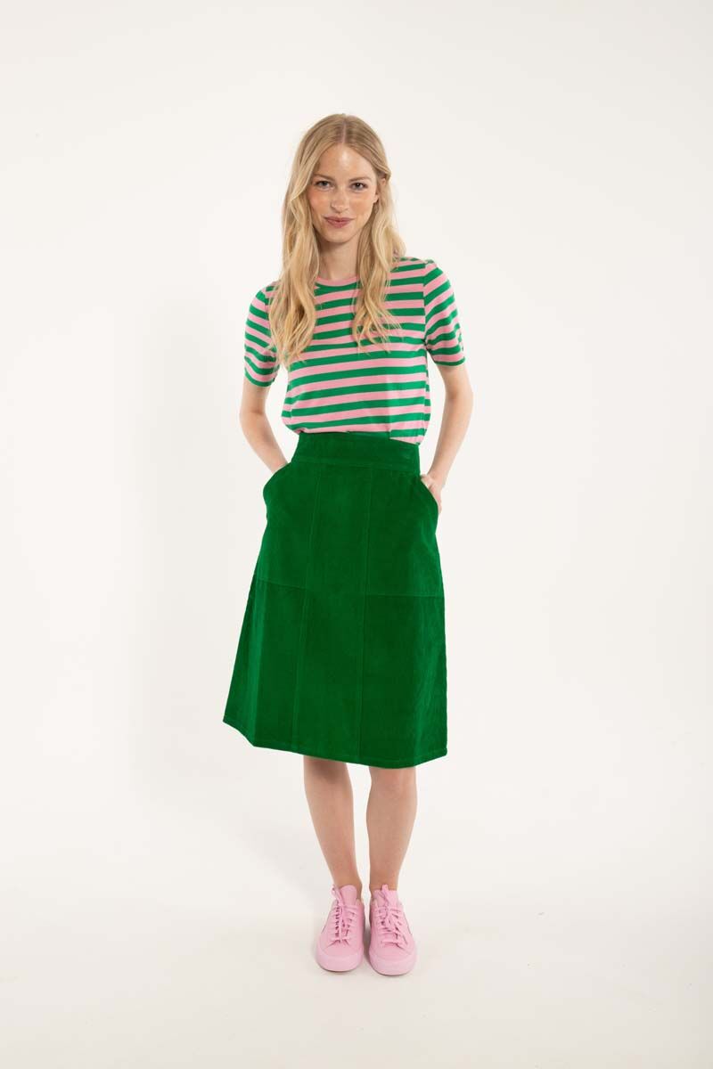 Danemaren Cord Skirt Grass Green