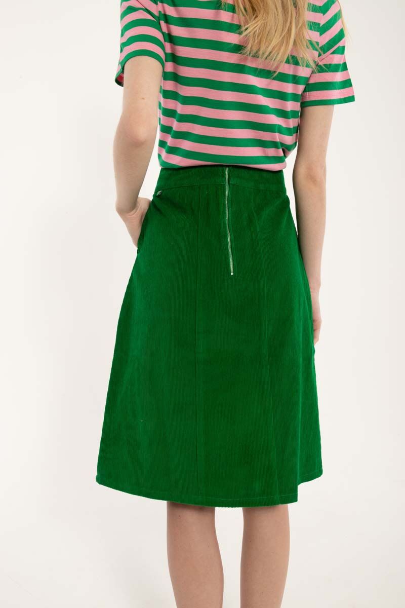 Danemaren Cord Skirt Grass Green