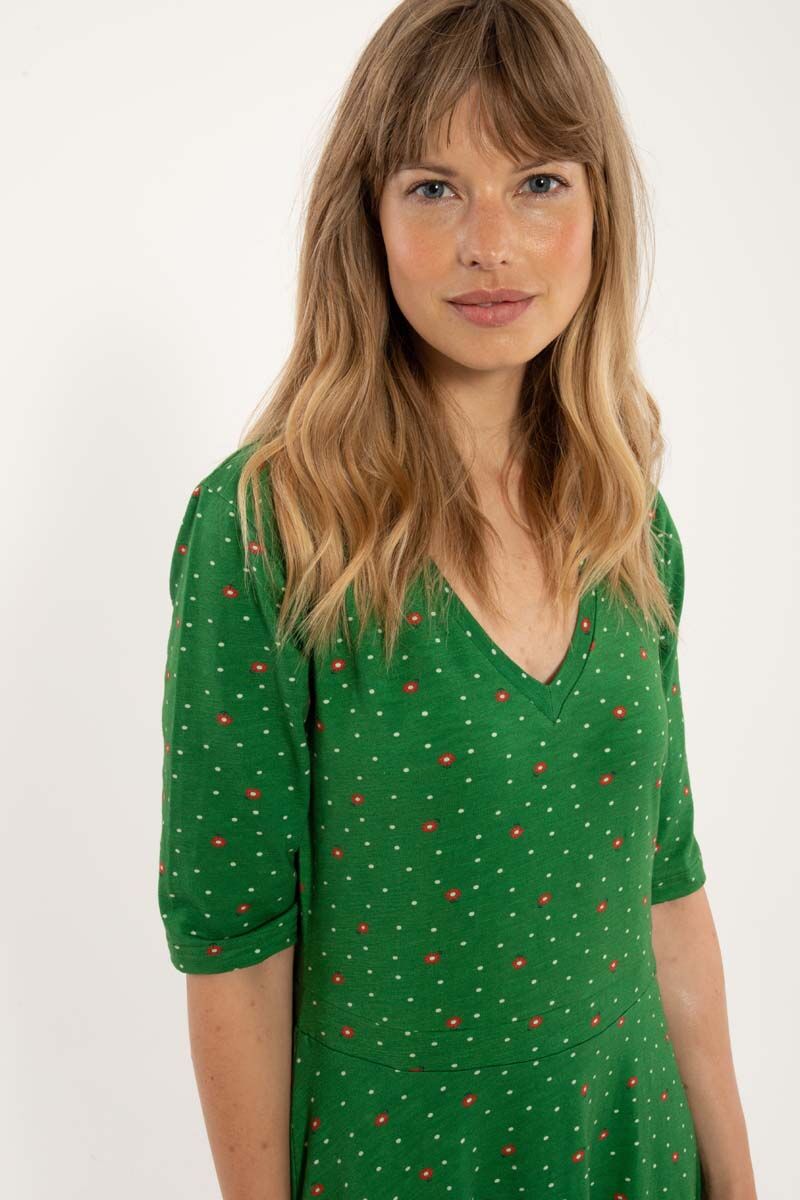 Danandersen Slub Dress Grass Green SPRINKLE