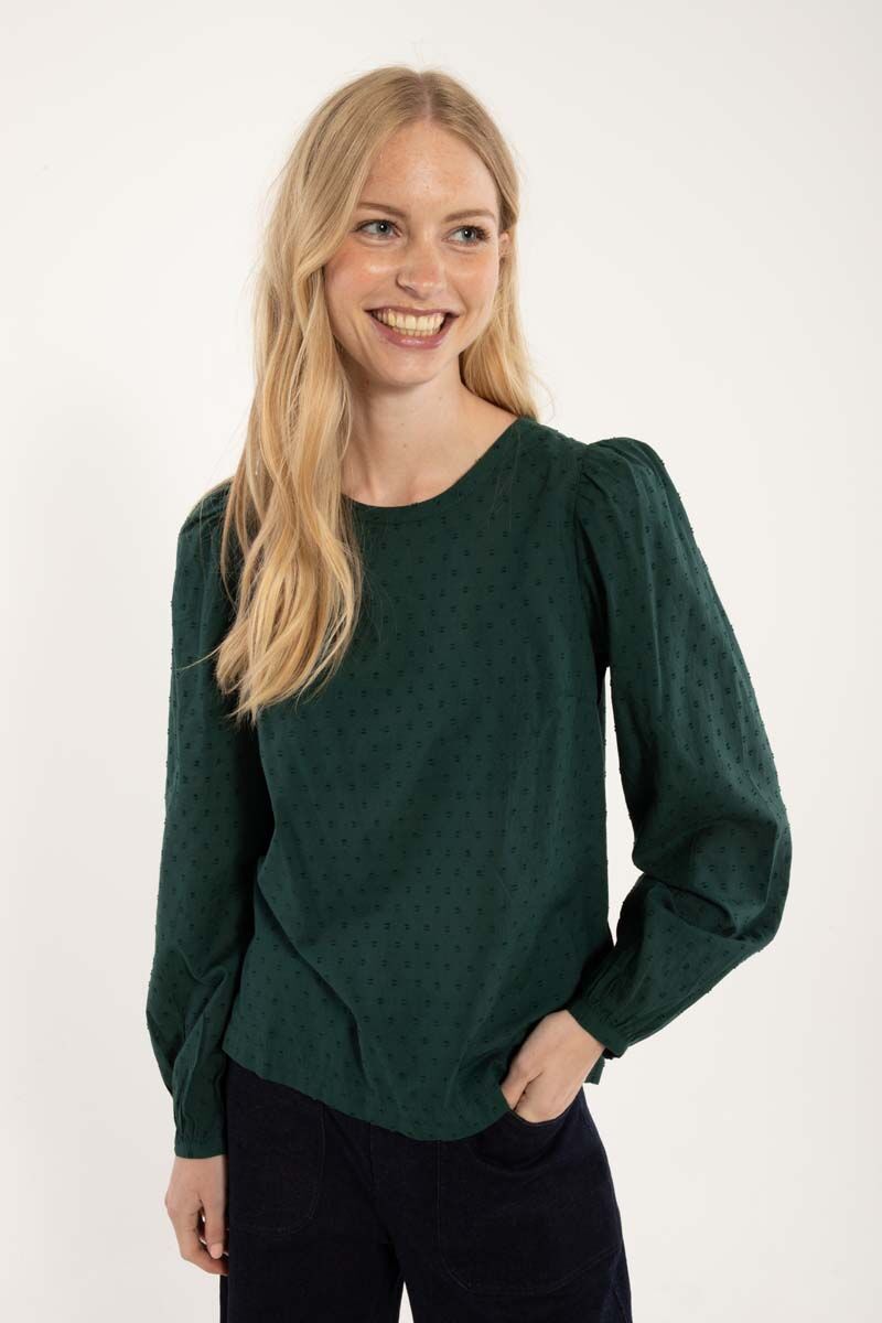 Danebette Cotton Dot Shirt Dark Duck