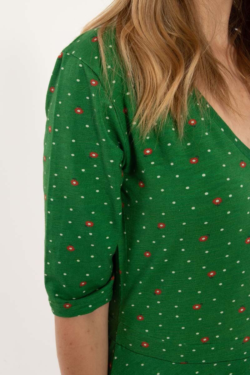 Danandersen Slub Dress Grass Green SPRINKLE