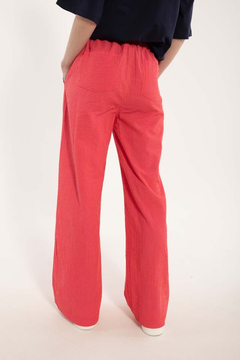 Danenynne Searsucker Pants Super Pink/Bright Red