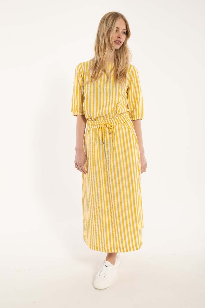 Danespresso Searsucker Skirt Faded Yellow/Chalk