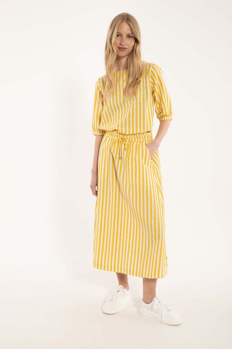 Danespresso Seersucker Skirt Faded Yellow/Chalk