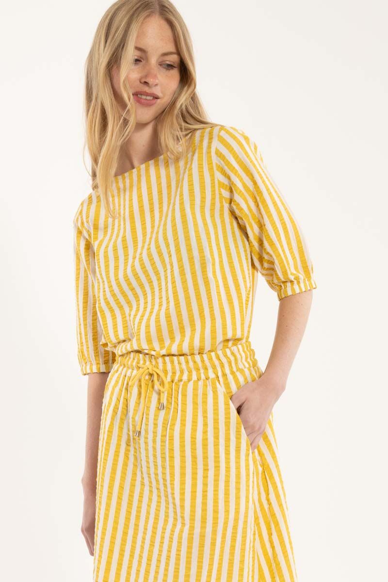 Danespresso Seersucker Skirt Faded Yellow/Chalk