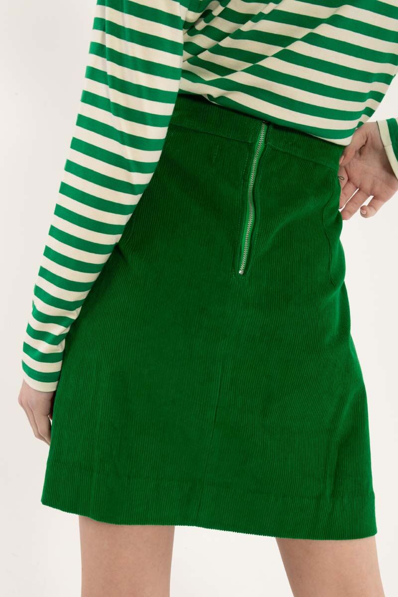 Danelondon Cord Skirt Grass Green