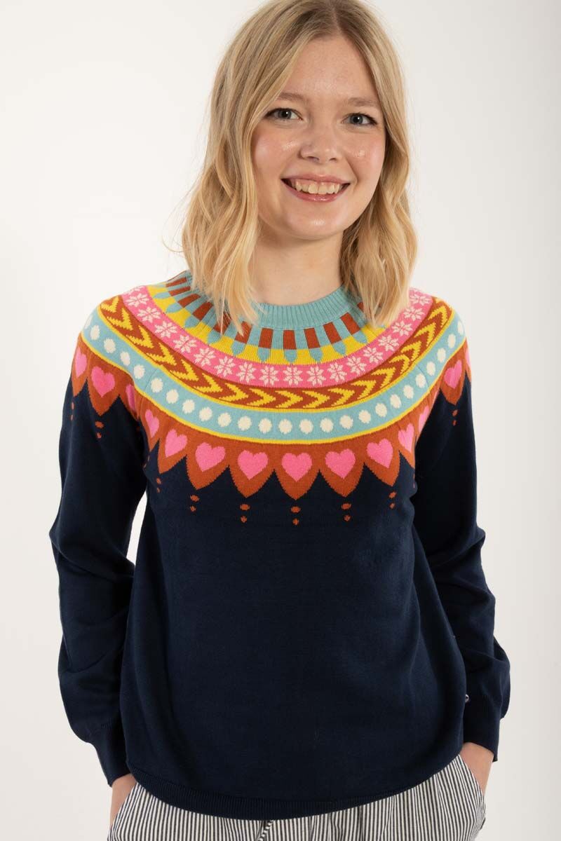 Danetrusty Cotton Knit Sweater Dark Navy