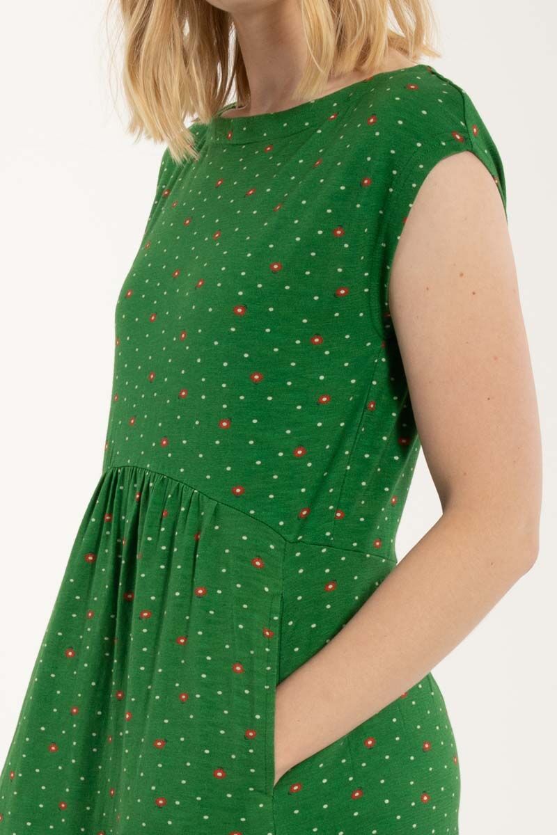 Danedomenica Slub Dress Grass Green SPRINKLE