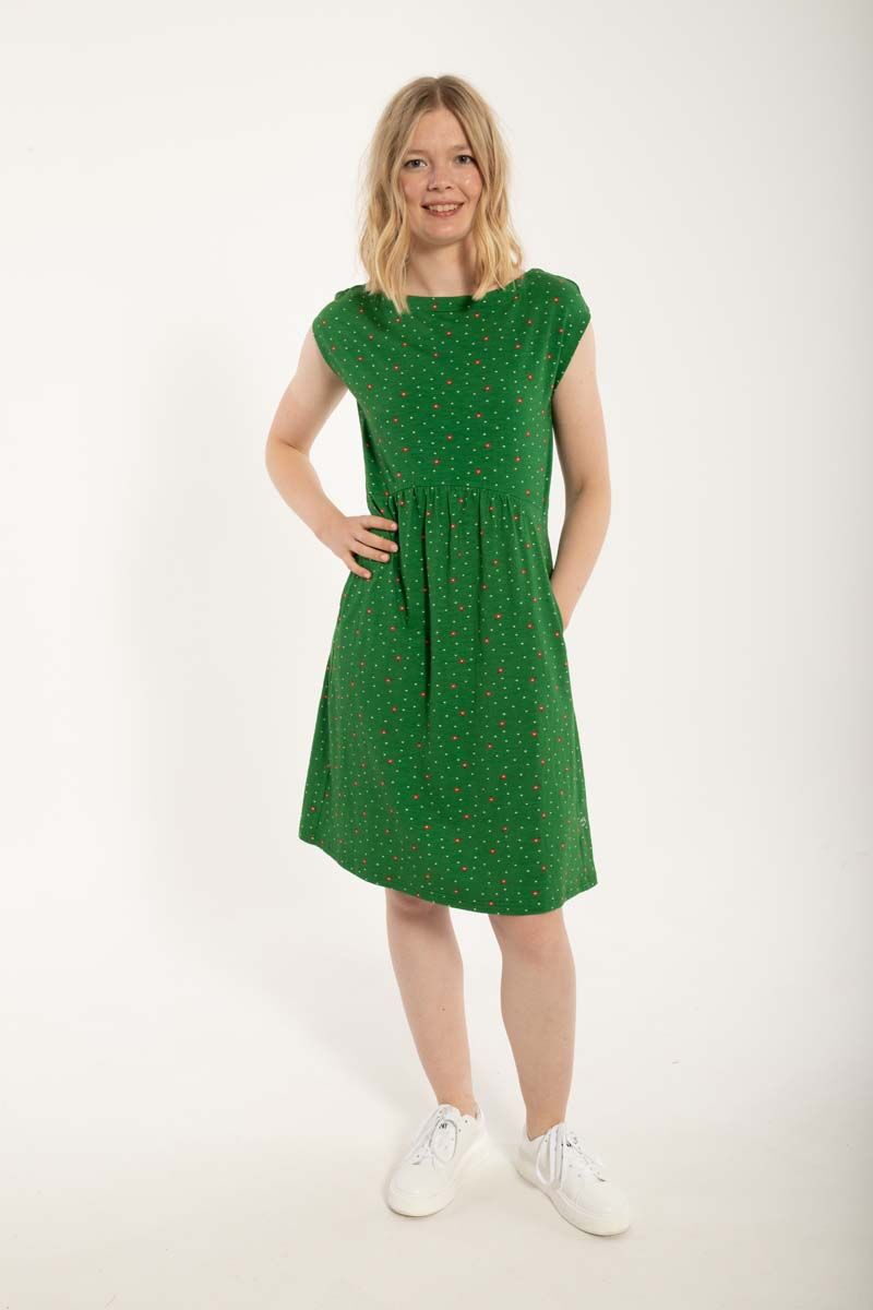 Danedomenica Slub Dress Grass Green SPRINKLE