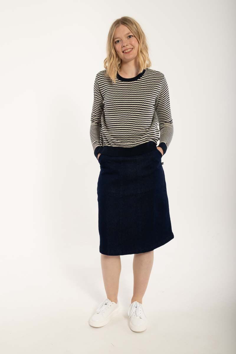 Danepearly Pearl Knit Sweater Dark Navy/Chalk