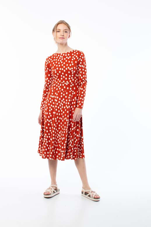 Danesigrid Cotton Dress Sienna/Chalk BIG FUNNY DOTS