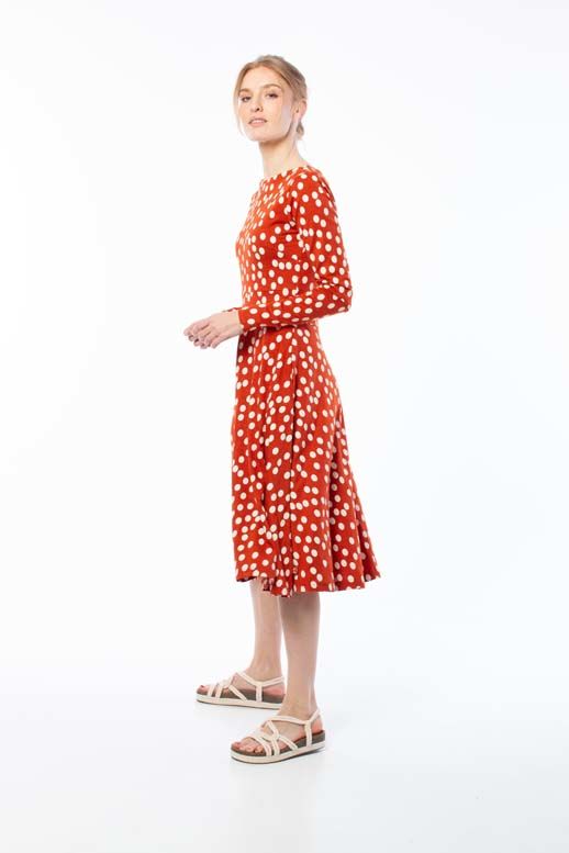 Danesigrid Cotton Dress Sienna/Chalk BIG FUNNY DOTS