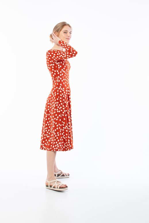 Danesigrid Cotton Dress Sienna/Chalk BIG FUNNY DOTS