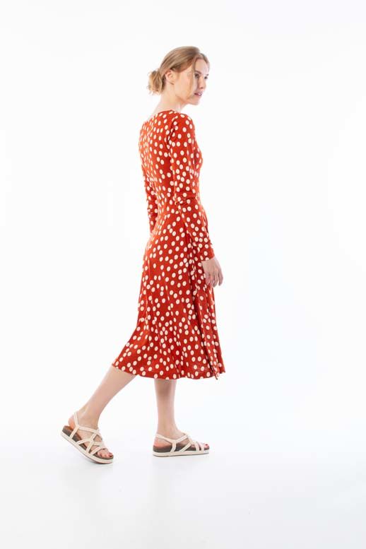 Danesigrid Cotton Dress Sienna/Chalk BIG FUNNY DOTS