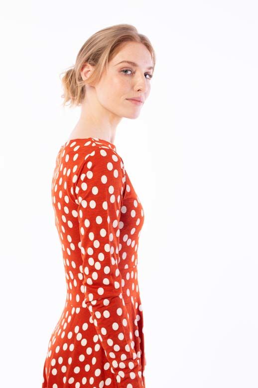 Danesigrid Cotton Dress Sienna/Chalk BIG FUNNY DOTS