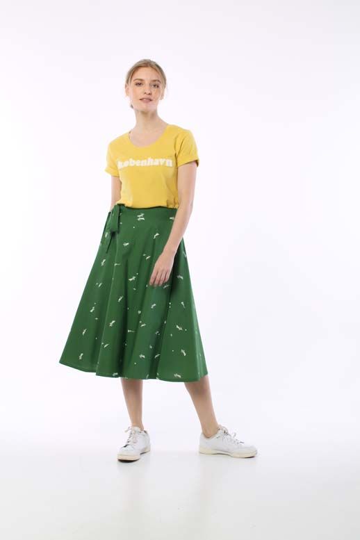 Danemikkelsen Poplin Skirt Cactus MARKBLOMST