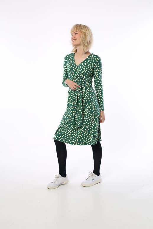 Danevalborg Dress Hunter Green/Chalk BIG FUNNY DOTS