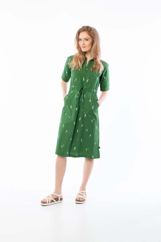 Danesusanne Poplin Dress Cactus MARKBLOMST