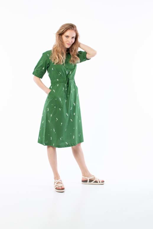 Danesusanne Poplin Dress Cactus MARKBLOMST