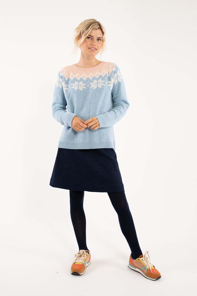 Danehytte Wool Sweater Pastel Blue/Offwhite