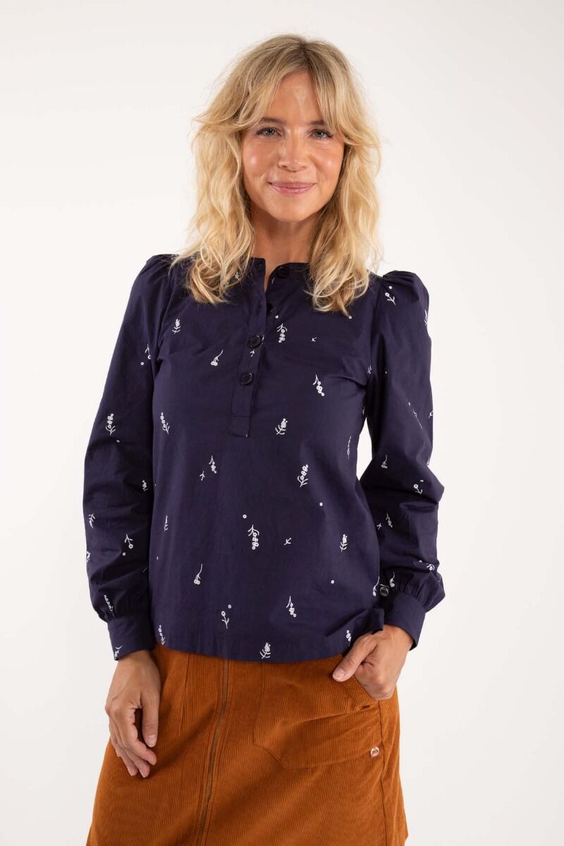 Danesanna Poplin Shirt Navy/Offwhite MARKBLOMST