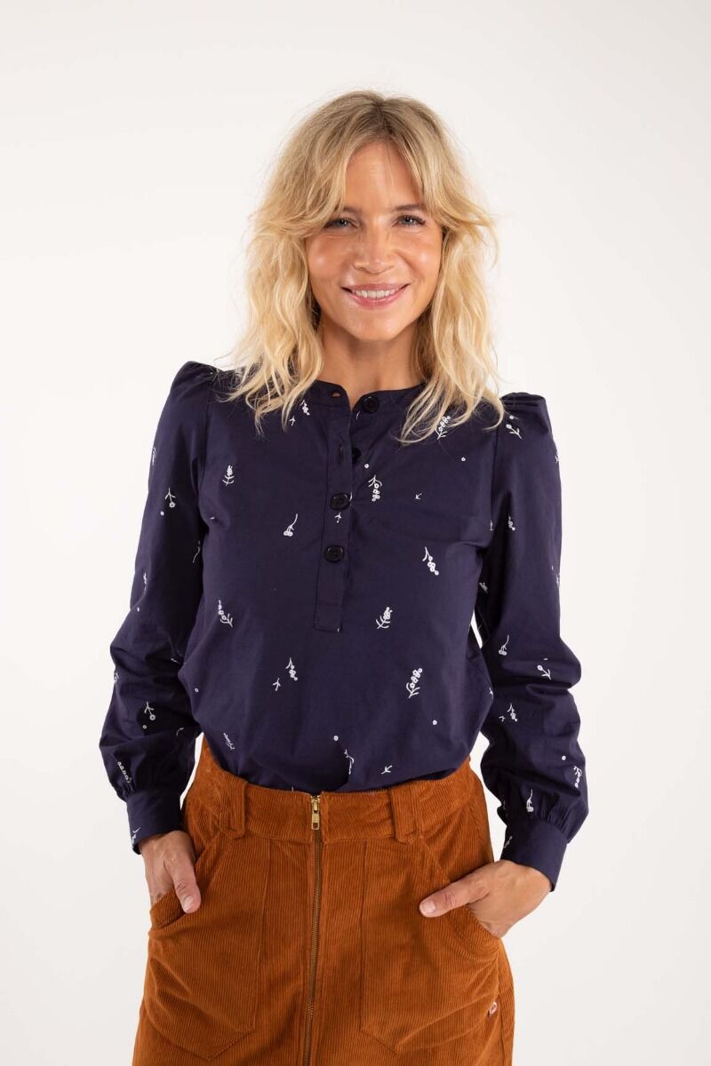 Danesanna Poplin Shirt Navy/Offwhite MARKBLOMST