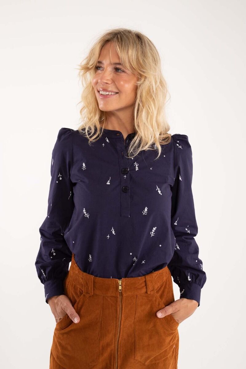 Danesanna Poplin Shirt Navy/Offwhite MARKBLOMST