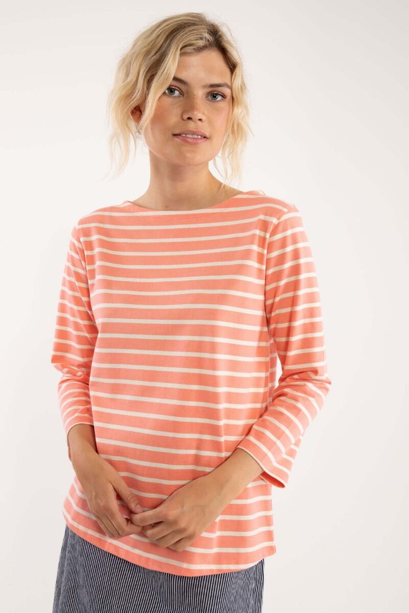 Danecarribean Heavy Cotton Tee Bright Coral/Off White