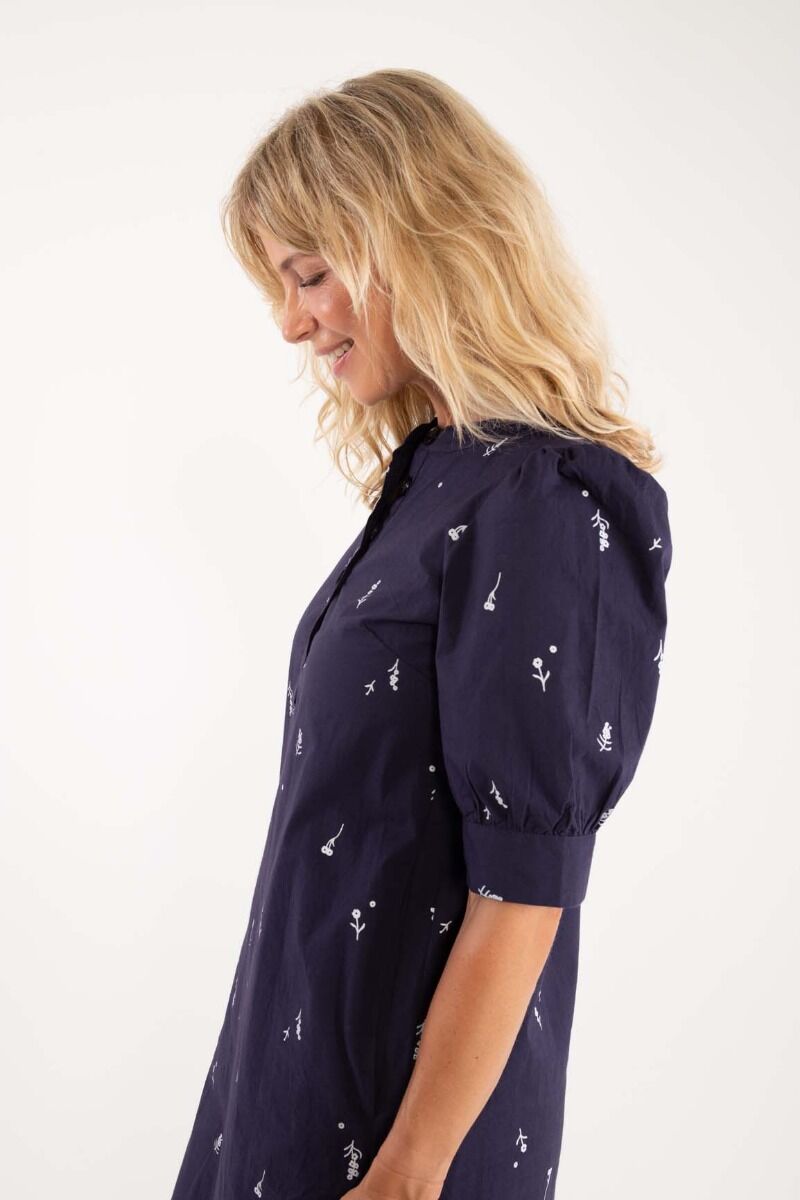 Danamaia Poplin Dress Navy/Offwhite MARKBLOMST