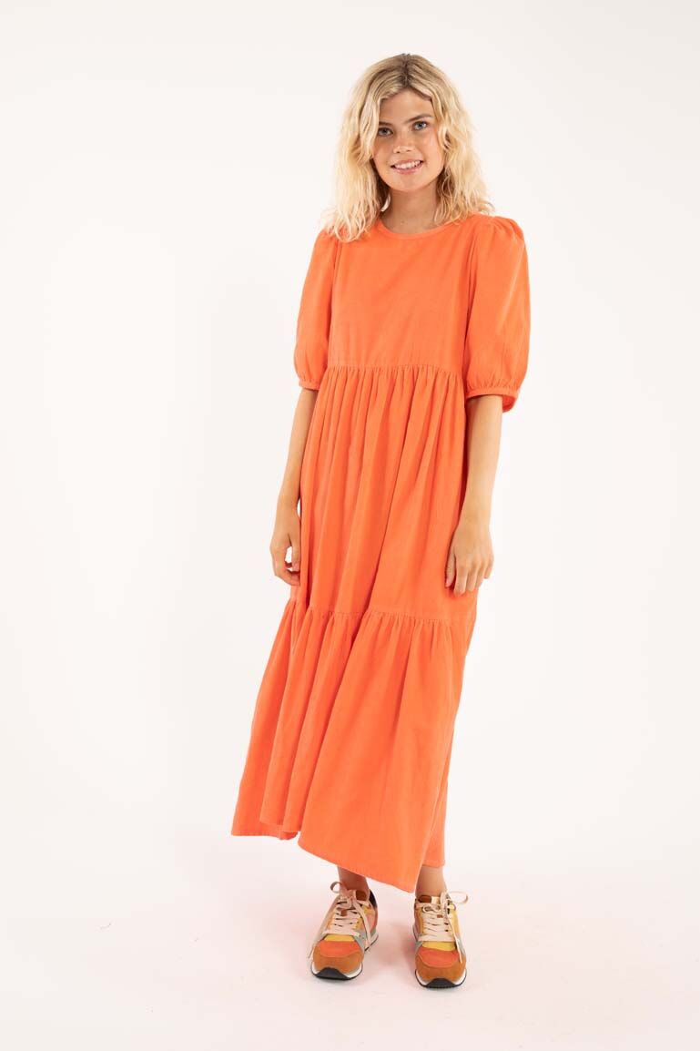 Danejuli Cord Dress Bright Coral