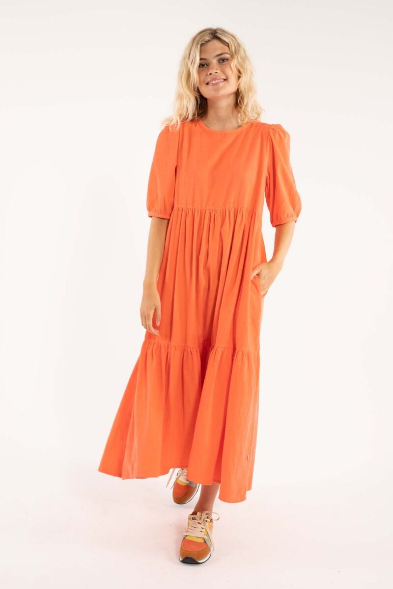 Danejuli Cord Dress Bright Coral