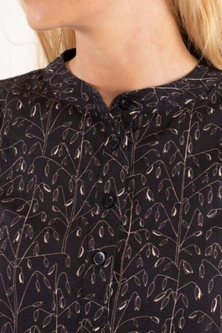 Danesocial Poplin Dress Black/Offwhite OATS