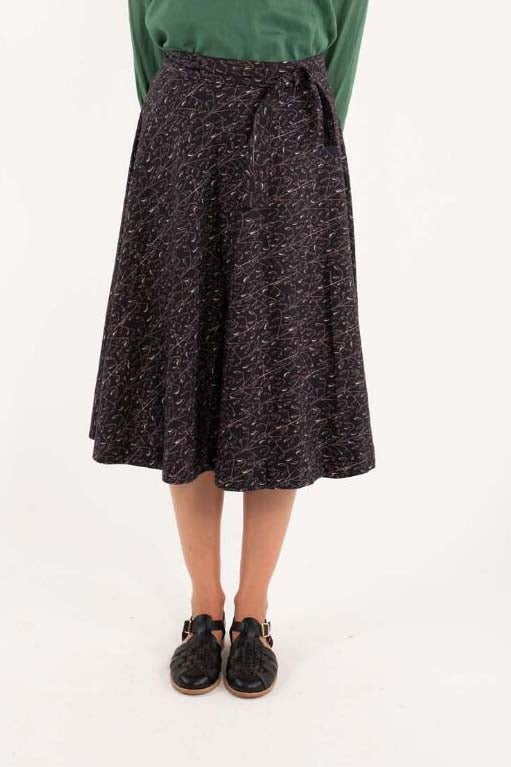 Danemikkelsen Poplin Skirt Black/Offwhite OATS