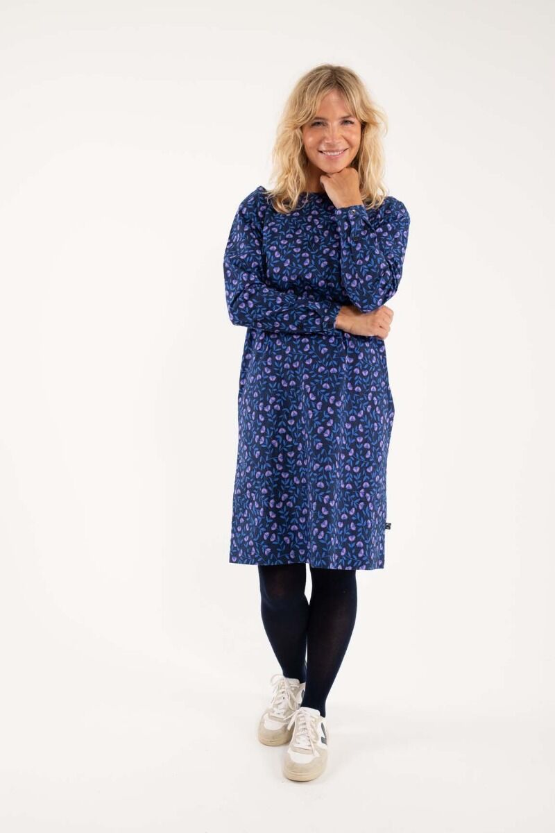 Danelund Dress Navy/Lilac FLEURIE
