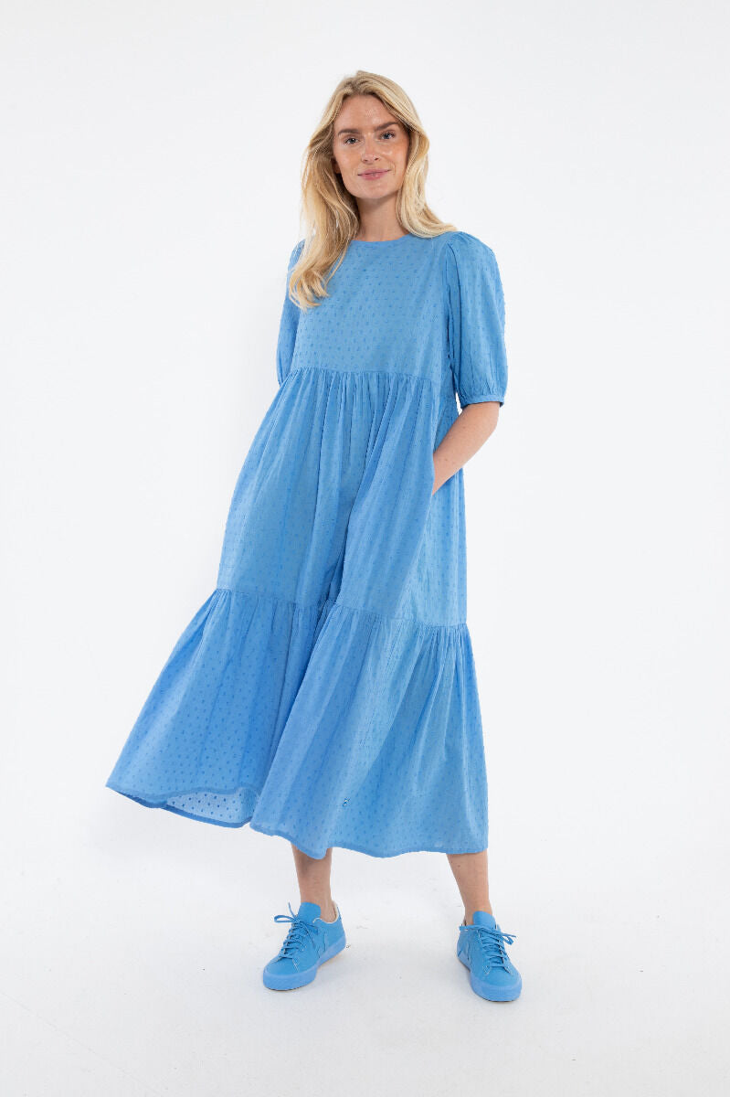 Danejuli Cotton Dot Dress Ice Blue