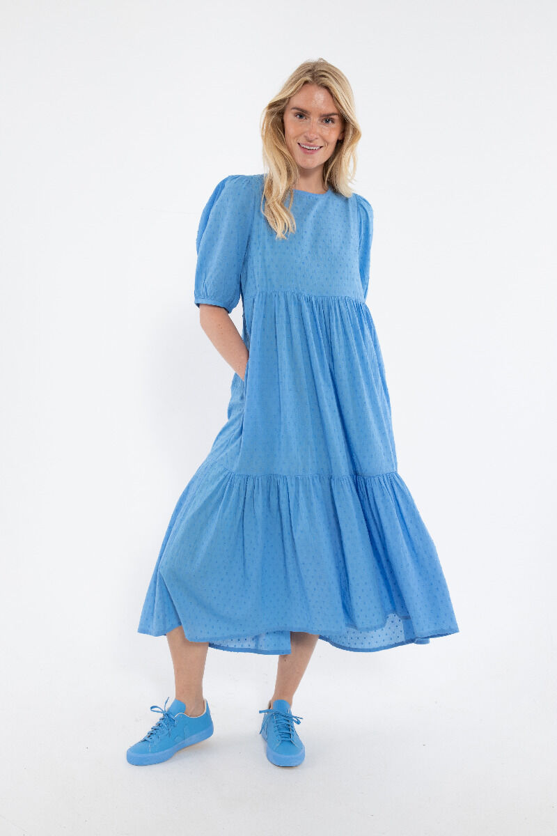 Danejuli Cotton Dot Dress Ice Blue