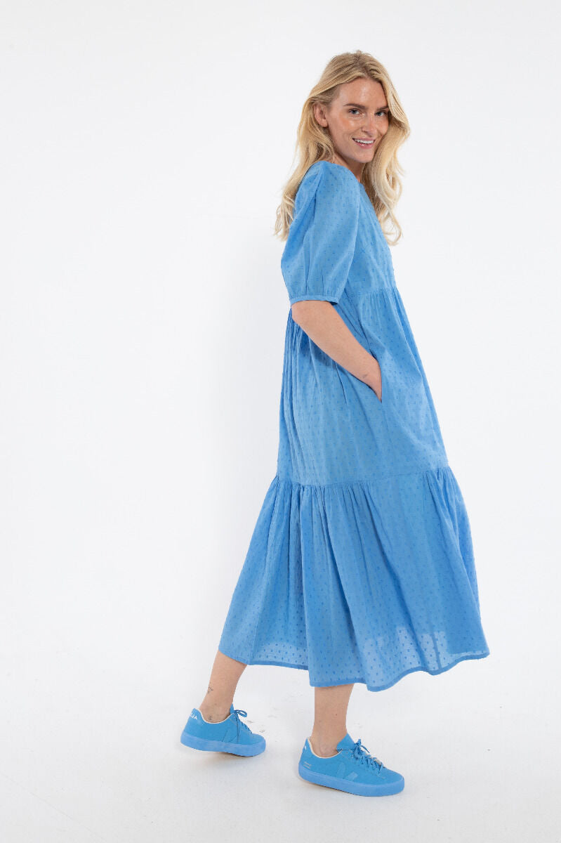 Danejuli Cotton Dot Dress Ice Blue