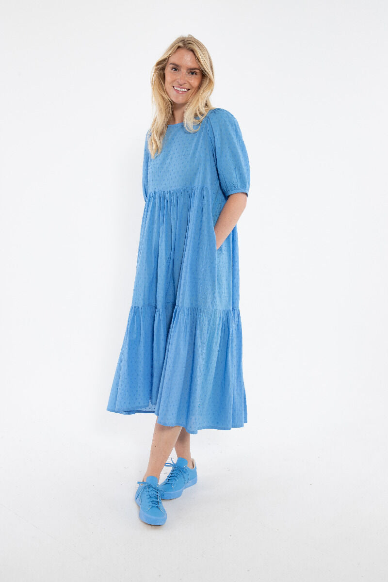 Danejuli Cotton Dot Dress Ice Blue