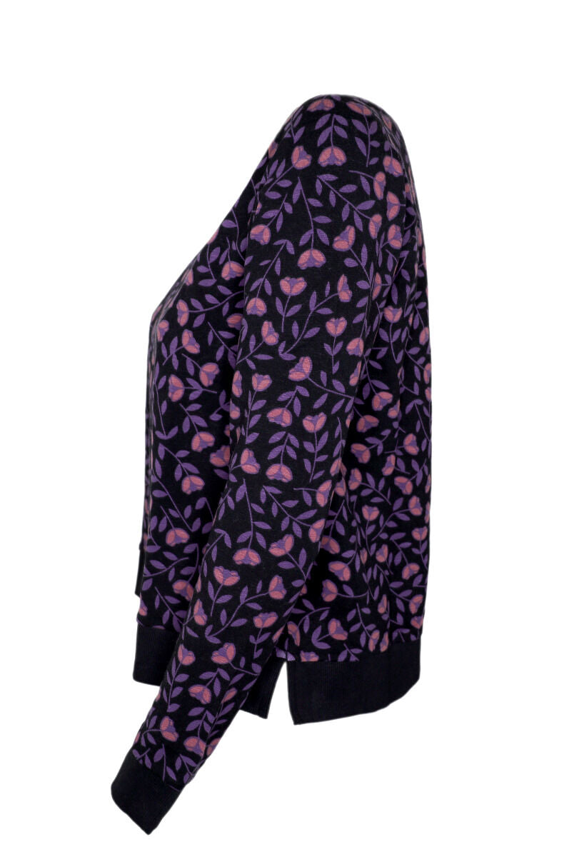 ORGANIC - Daneklausen Sweat Black Mauve/Grey Mauve FLEURIE