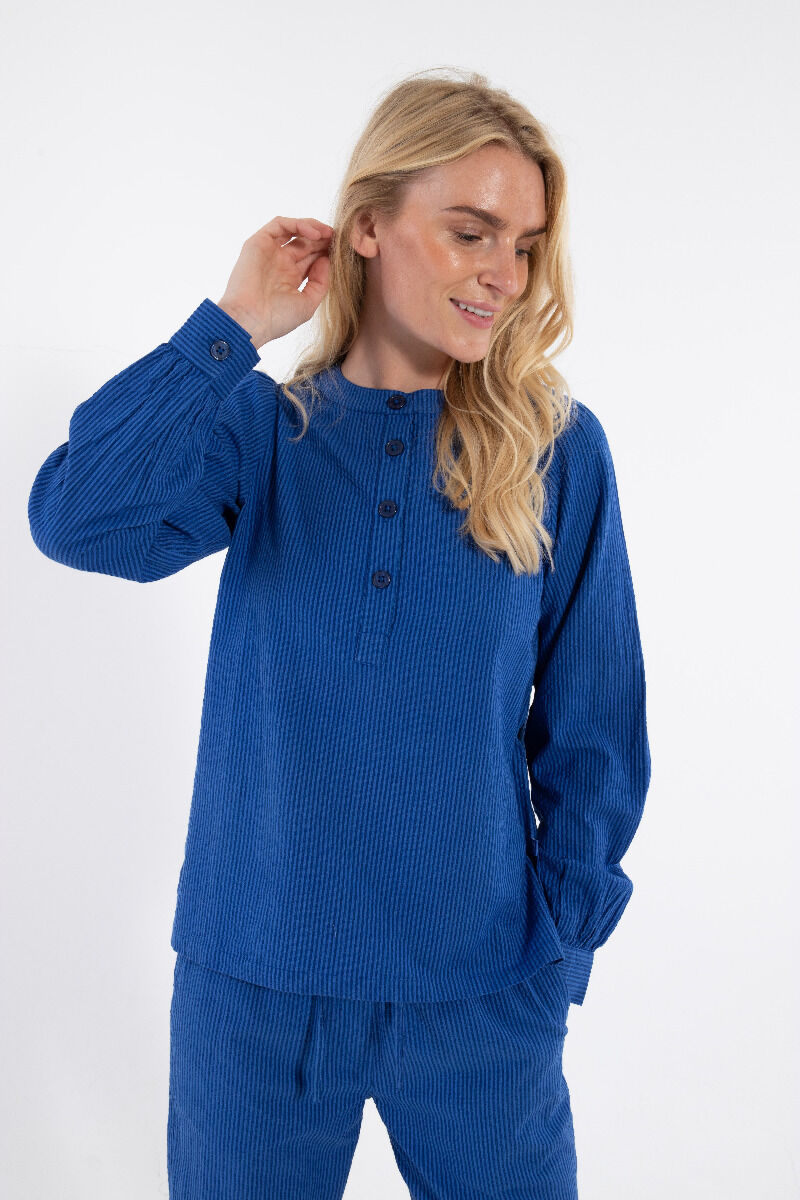 Danesanna Seersucker Shirt Deep Marine/Klein Blue