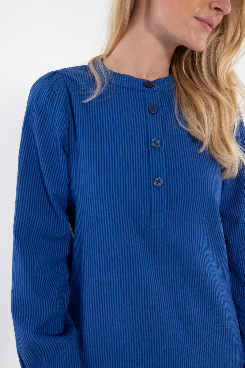 Danesanna Seersucker Shirt Deep Marine/Klein Blue