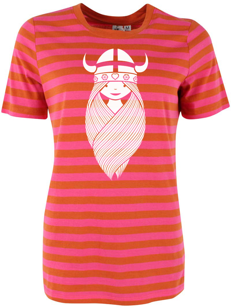 Danesummer Basic Tee Light Rust/Bright Pink FREJA ( white )