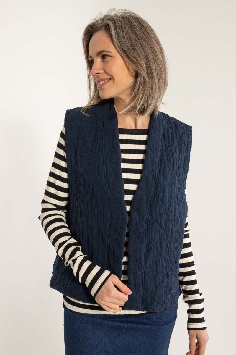 Danevibeke Quilt Vest Dk Navy