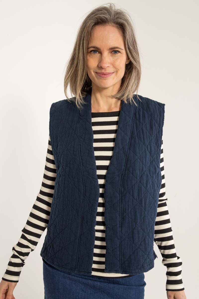 Danevibeke Quilt Vest Dk Navy