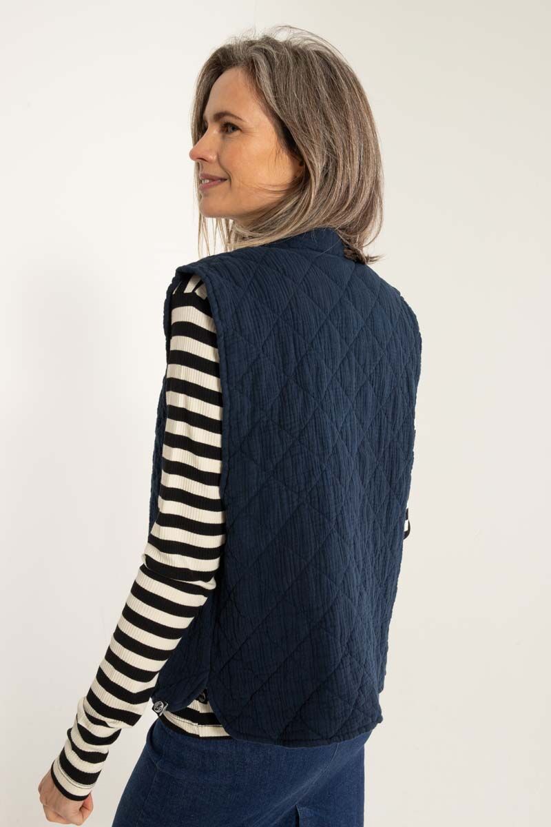 Danevibeke Quilt Vest Dk Navy