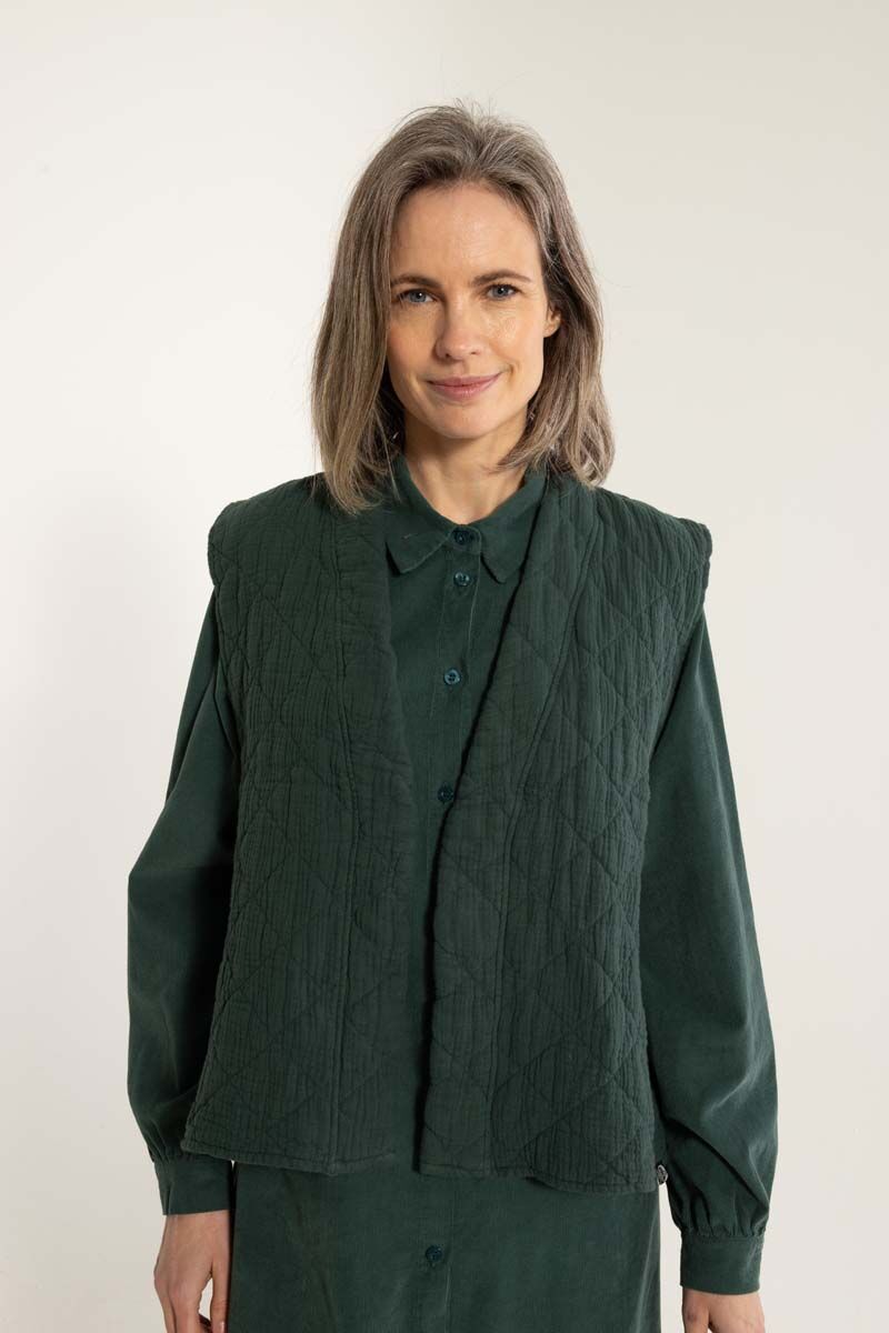 Danevibeke Quilt Vest Dk Forest