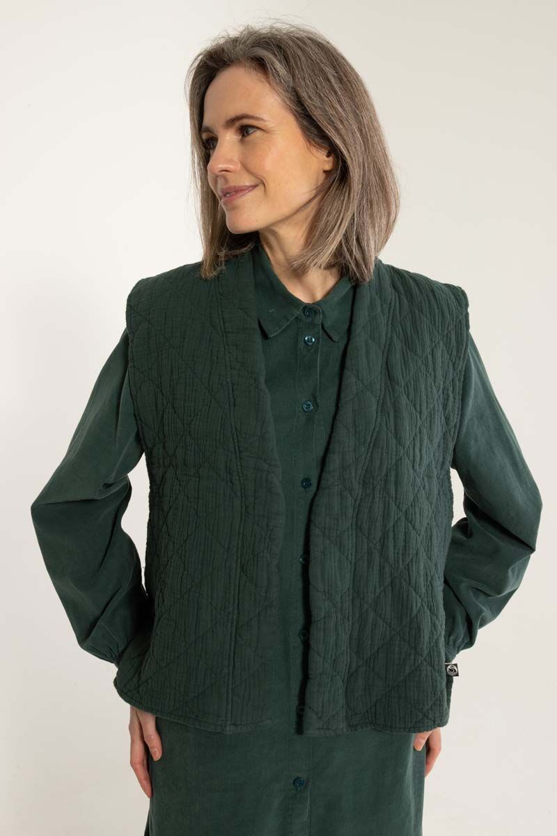 Danevibeke Quilt Vest Dk Forest