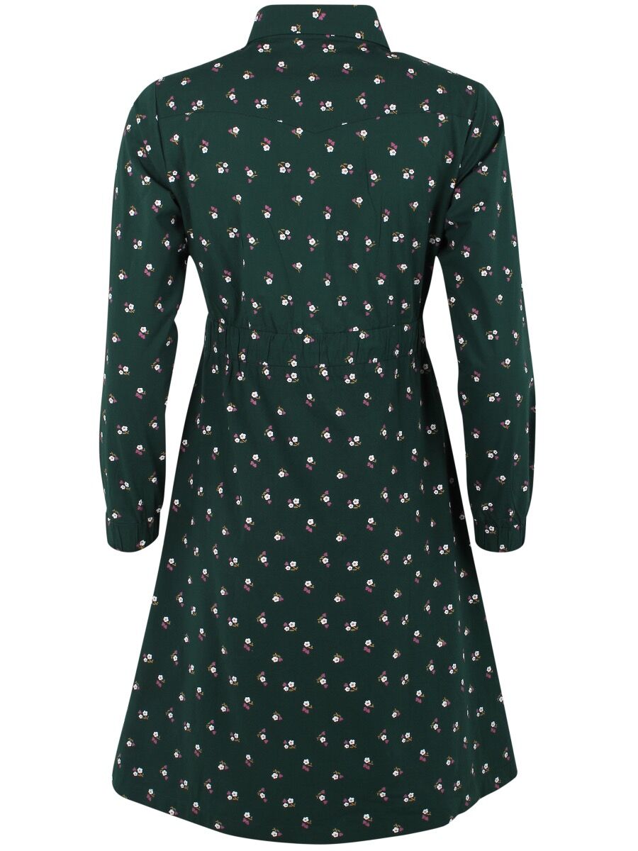 ORGANIC - Daneditte Dress Black green MINIFLOWER