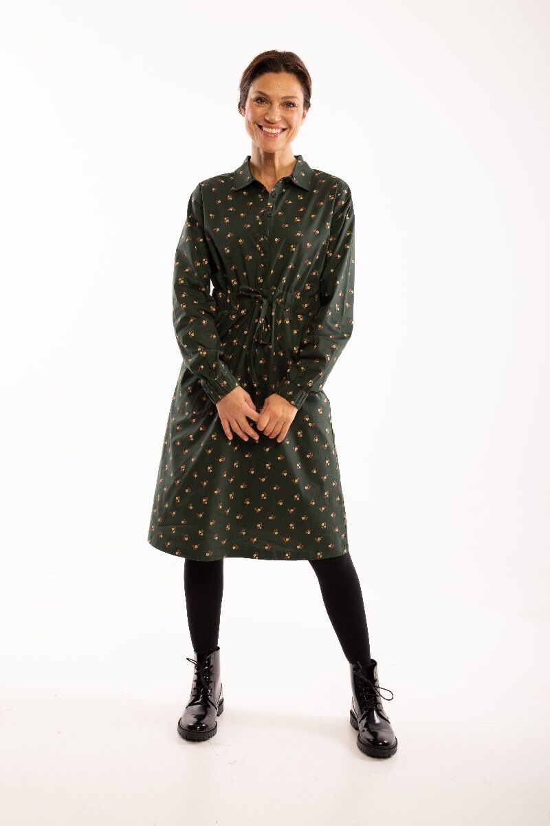 ORGANIC - Daneditte Dress Black green MINIFLOWER